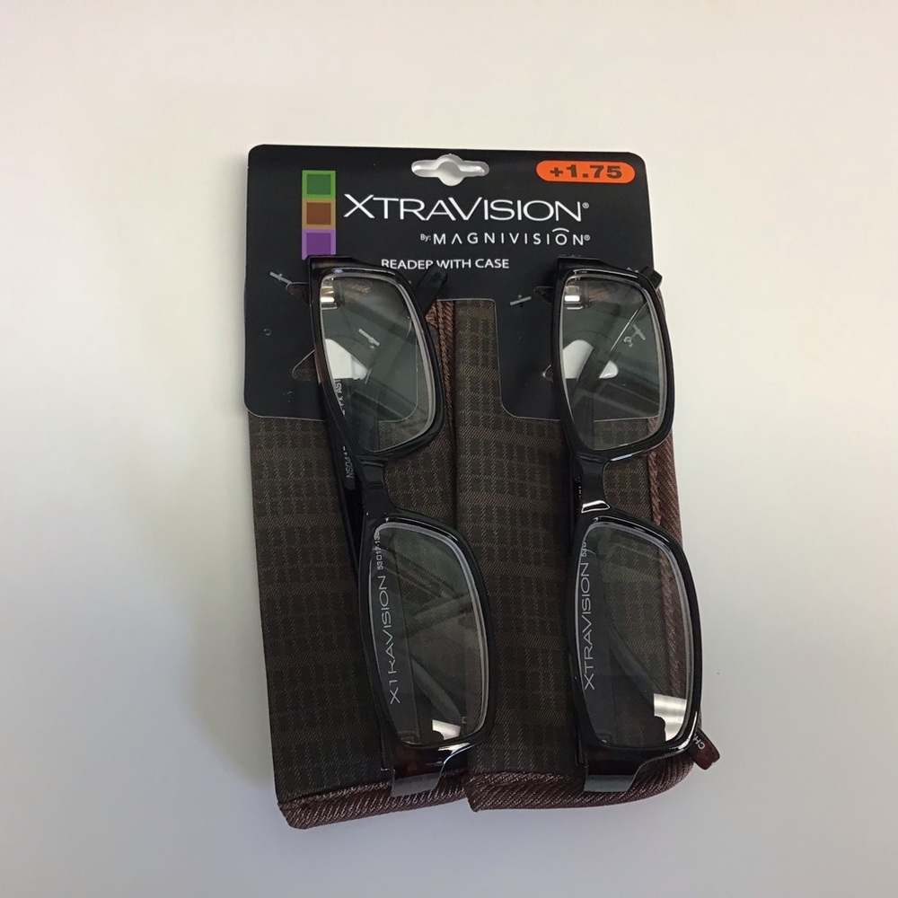 Men’s Magnivision Reading Glasses with Cases 2pack